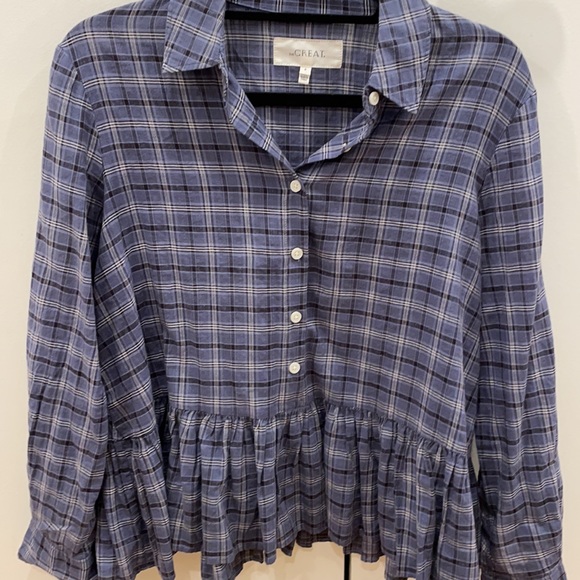 The Great The Ruffle Oxford Shirt Size 